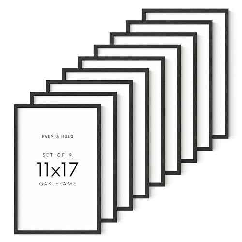 Standalone Black Oak Frames Set of 9