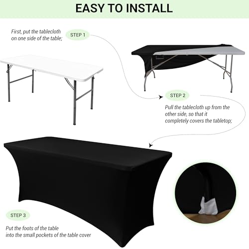 6ft Stretch Spandex Table Cover (4 Count)