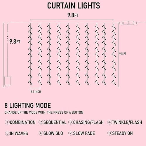 300 LED Curtain String Lights (300 Count)