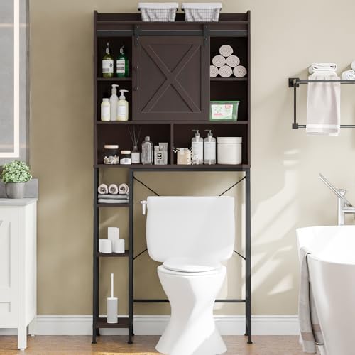 Farmhouse Over The Toilet Cabinet with Sliding Doors