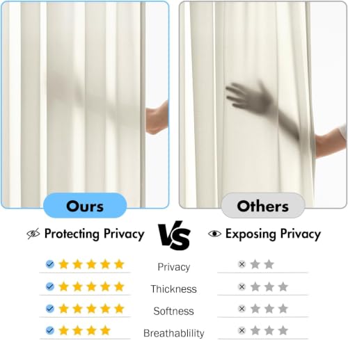 Ivory Privacy Sheer Curtains 2 Panels 42W x 84L (2 Count)