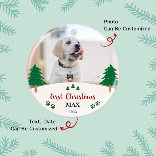 Personalized Christmas Ornament 2025 Custom Pet Memorial Gifts Photo Ornament Dog Cat First Christmas Ornaments Customized Xmas Tree Decorations Keepsake Gift for Dog Lovers