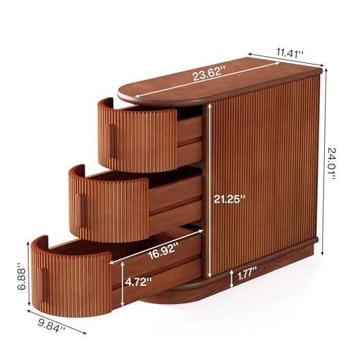 3 Drawer Wooden End Table (2 Count)
