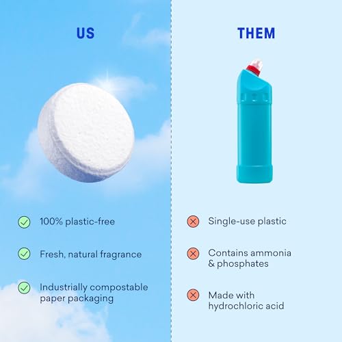 100% Plastic Free Toilet Bowl Cleaner Tablets Set (14 Count)