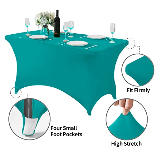 Spandex Table Cover for 4FT or 6ft or 8ft Table Universal Fitted Stretch Tablecloth for Party