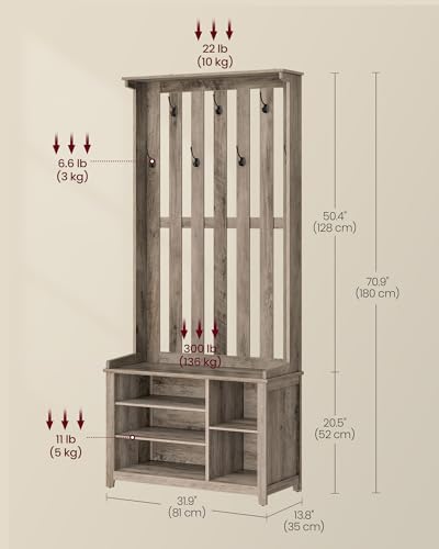 Hall Tree with Bench and Shoe Storage
