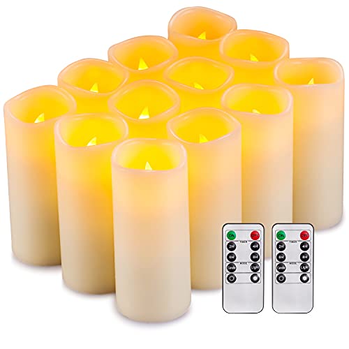 Flameless Candles Flickering LED Candles Set of 12 (12 Count)