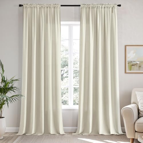 Ivory Privacy Sheer Curtains 2 Panels 42W x 96L (2 Count)
