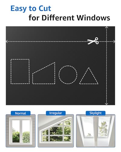 Blackout Curtains Portable 15”x60” No Drill Black Out Window Cover
