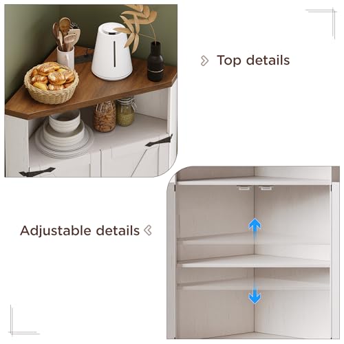 Small Corner Cabinet with Charging Station