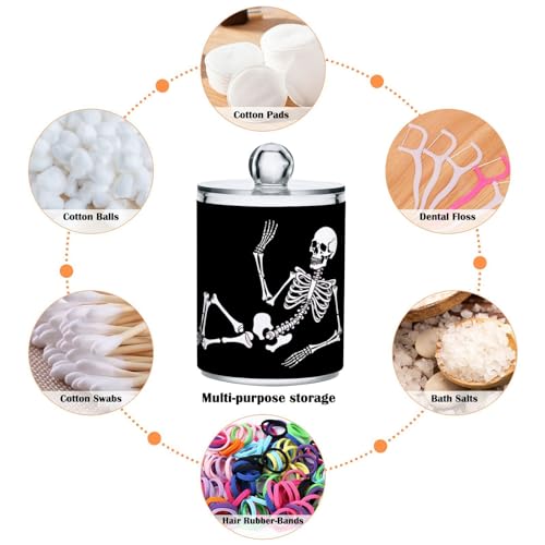 Halloween Skull 2PC Airtight Transparent Storage Jar (2 Count)