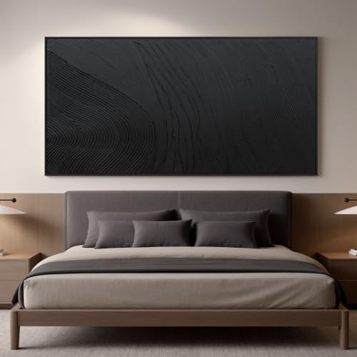 large black abstract wall art modern Hand