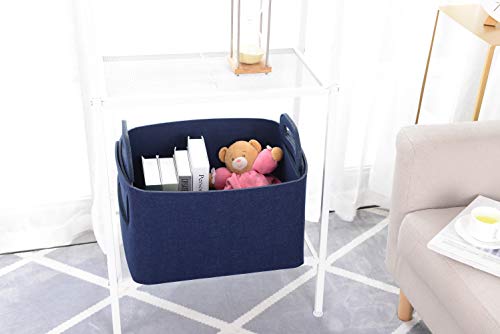 Storage Basket Felt Storage Bin Collapsible& Convenient Box Organizer with Carry Handles for Office Bedroom Closet Babies Nursery Toys Laundry