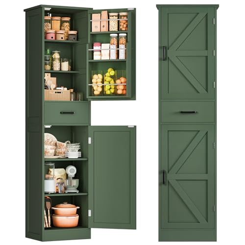 Tall Storage Cabinet with Door Shelves & Drawer
