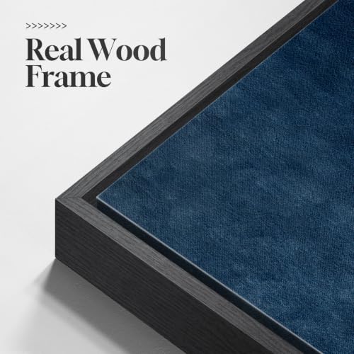 Large Framed Blue Gray Landscape Abstract Wall Art