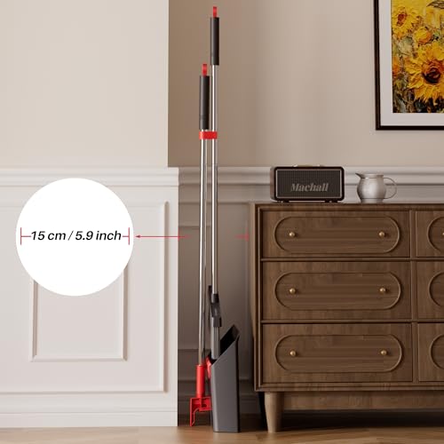 Black and Red Broom and Dustpan Set