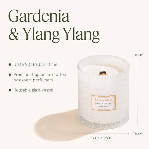 Gardenia & Ylang Ylang Scented Candles for Home (19.4 Ounce)