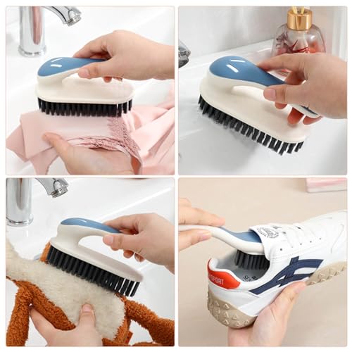 Soft Bristle Scrub Cleaning Brush Stain Remover Brush Fabric Cleaning Brush Laundry Brush Small Scrub Brush Cleaner Household Cleaning Brushes for Carpet (2 Count)