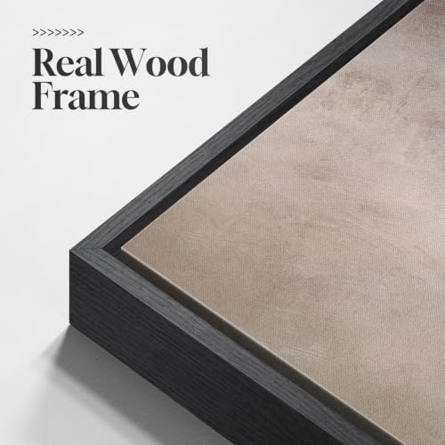 Large Framed Brown Abstract Landscape Wall Art for Living Room
