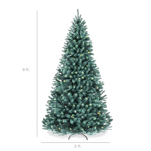 9ft Pre Lit Blue Spruce Christmas Tree