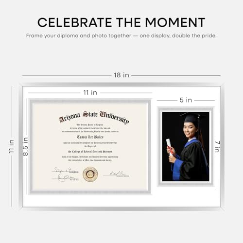 11x18 Silver Diploma Frame (3 Count)