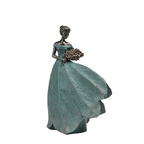 Fairy Statue Leaf Angel Girls Resin Table Decor 5x3x7.5 Inch