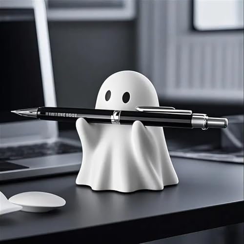 Halloween Ghost Figurine Cute Halloween Desktop Tray Decorations Desk Funny Spooky Resin Statue for Holiday Living Room Office Centerpiece Tabletop Sculpture Decorations