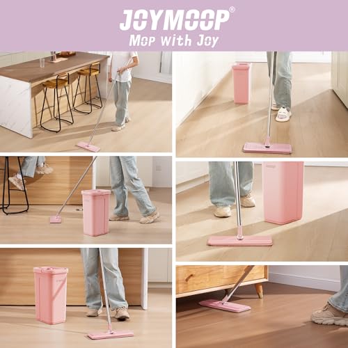 Pink Mop and Bucket with Wringer Set for Home