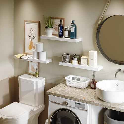 Floating Wall Shelves 24 x 6 Inch (2 Count)