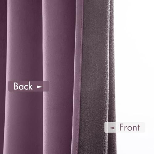 Lavender Blackout Velvet Curtains Drapes 108 Inch Long 52"x108" (2 Count)
