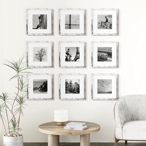 12x12 Picture Frames Set of 9 for Wall Mounting (9 Count)