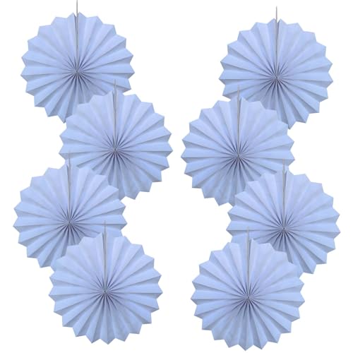White Party Decorations White Hanging Paper Fans DIY Set 12inch (30 Count)