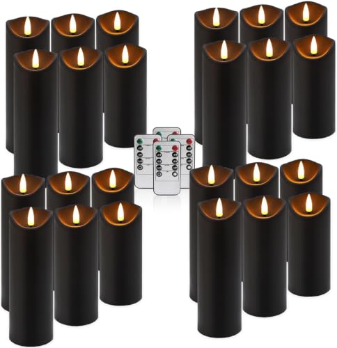 24 Pack Flameless Candles Battery Operated Candles Pillar LED Candles with 10 (24 Count)