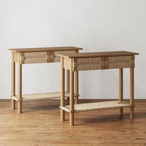 Beacon Wooden Sofa Console Table with Drawers (2 Count)