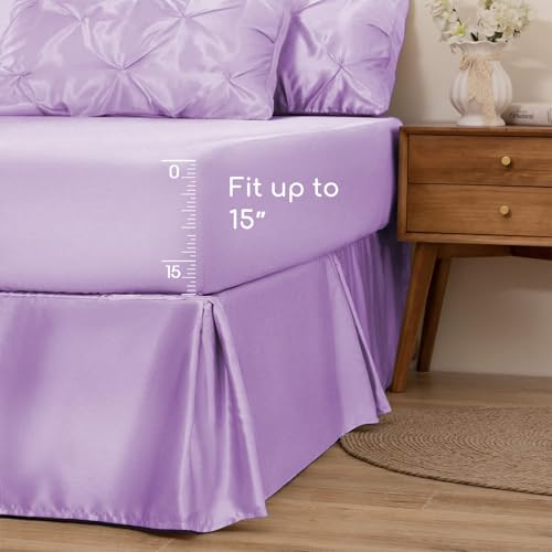 Satin King Size Comforter Set Lilac