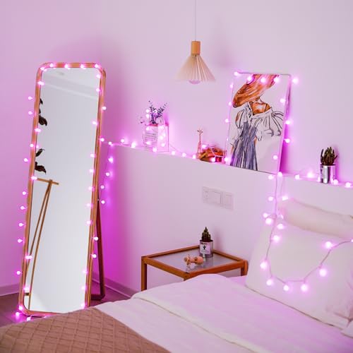 33 ft 100 LED Globe Pink Christmas String Lights Indoor