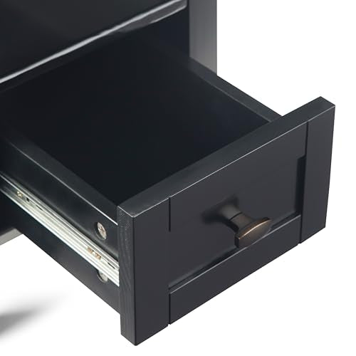Warm Shaker 14" Wide Solid Wood Square End Table in Black
