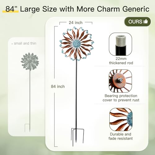 Wind Spinners Outdoor Metal Large with Stake