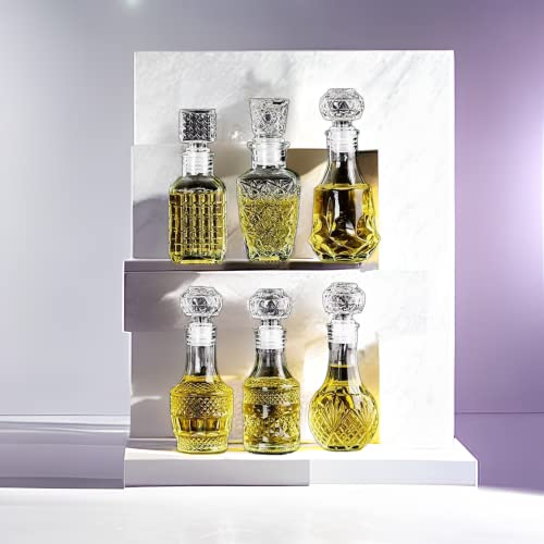 AlifordGlass Mini Glass Bottles with 6 Different Shapes Can be Used for Self (6 Count)