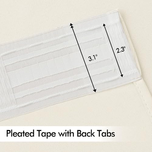 Birch Back Tab Blackout Curtains 52x63 Inches Long 2 Panels Set (2 Count)