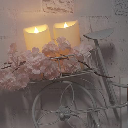 Outdoor Battery Operated Flameless LED Pillar Candles Remote D3”xH5” 2 Pack (2 Count)