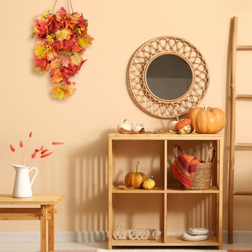 Fall Leaves Hanging Plant Artificial Fall Leaves Garland with Berry