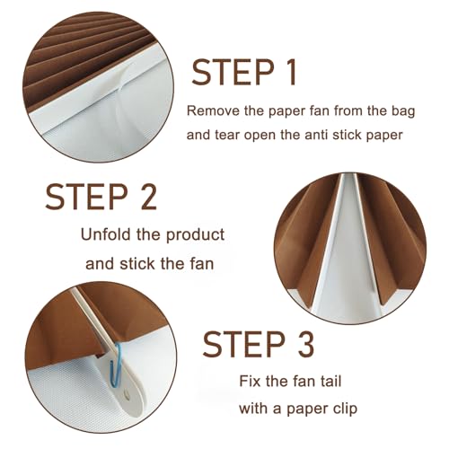 Brown Party Decorations 12in Hanging Paper Fans DIY Set (30 Count)