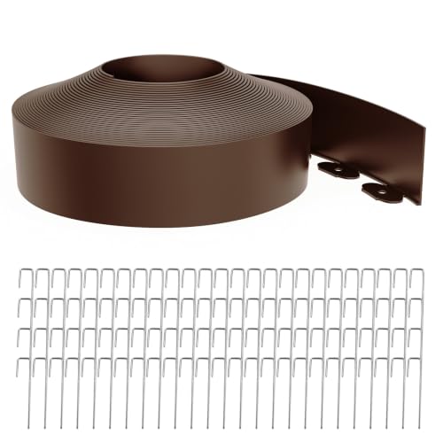 Landscape Edging 4 Inch Tall 80FT with 100Pcs Metal Spikes