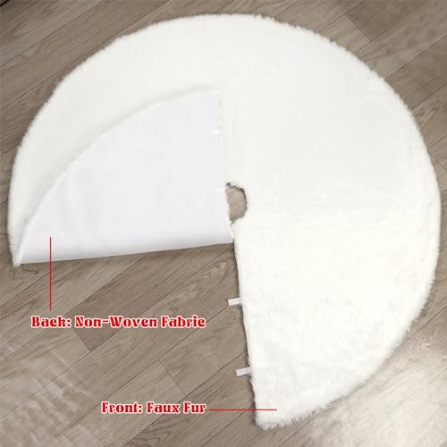 Christmas Tree 60 inches White Plush Skirt Decoration for Merry Christmas Party