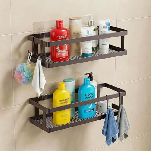 2 Pack Minimalist Shower Caddy Wall Mount (2 Count)