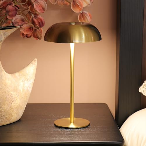 Cordless 11" Mushroom Table Lamp with Dimmable 3 Color