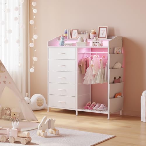 Dresser with Hanging Rack