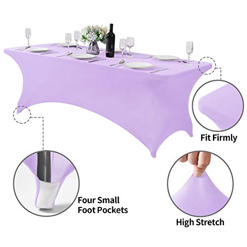 Spandex Table Cover for 8FT or 4ft or 6ft Table Universal Fitted Stretch Tablecloth for Party