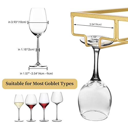 8 Row Wine Glass Rack Under Cabinet Large Capacity